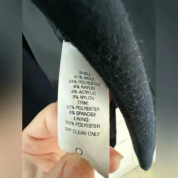 Joe Fresh Wool Blend Pea Coat Unique Texture Pocket Design Size 4 - Picture 8 of 8